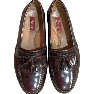 GH Bass & Co Grammer Loafers Dress Shoes Mens Size 10 EE Wide Burgundy Leather